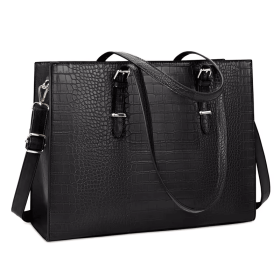 Women Business Leather Laptop Tote Bag Large Capacity Detachable Strap Zipper Women Business Leather Laptop Tote Bag Large Capacity Detachable Strap Zipper