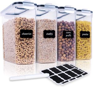 Cereal Containers Storage Set - 4 Piece Airtight Large Food Storage Containers(135.2oz), BPA Free Dispenser Plastic Cereal Storage Containers Cereal Containers Storage Set - 4 Piece Airtight Large Food Storage Containers(135.2oz), BPA Free Dispenser Plastic Cereal Storage Containers