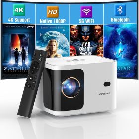 PORTABLE 5G WIFI MINI BLUETOOTH VIDEO PROJECTOR. HAS 4K SUPPORT, 300 ANSI HD 1080P. PORTABLE 5G WIFI MINI BLUETOOTH VIDEO PROJECTOR. HAS 4K SUPPORT, 300 ANSI HD 1080P.